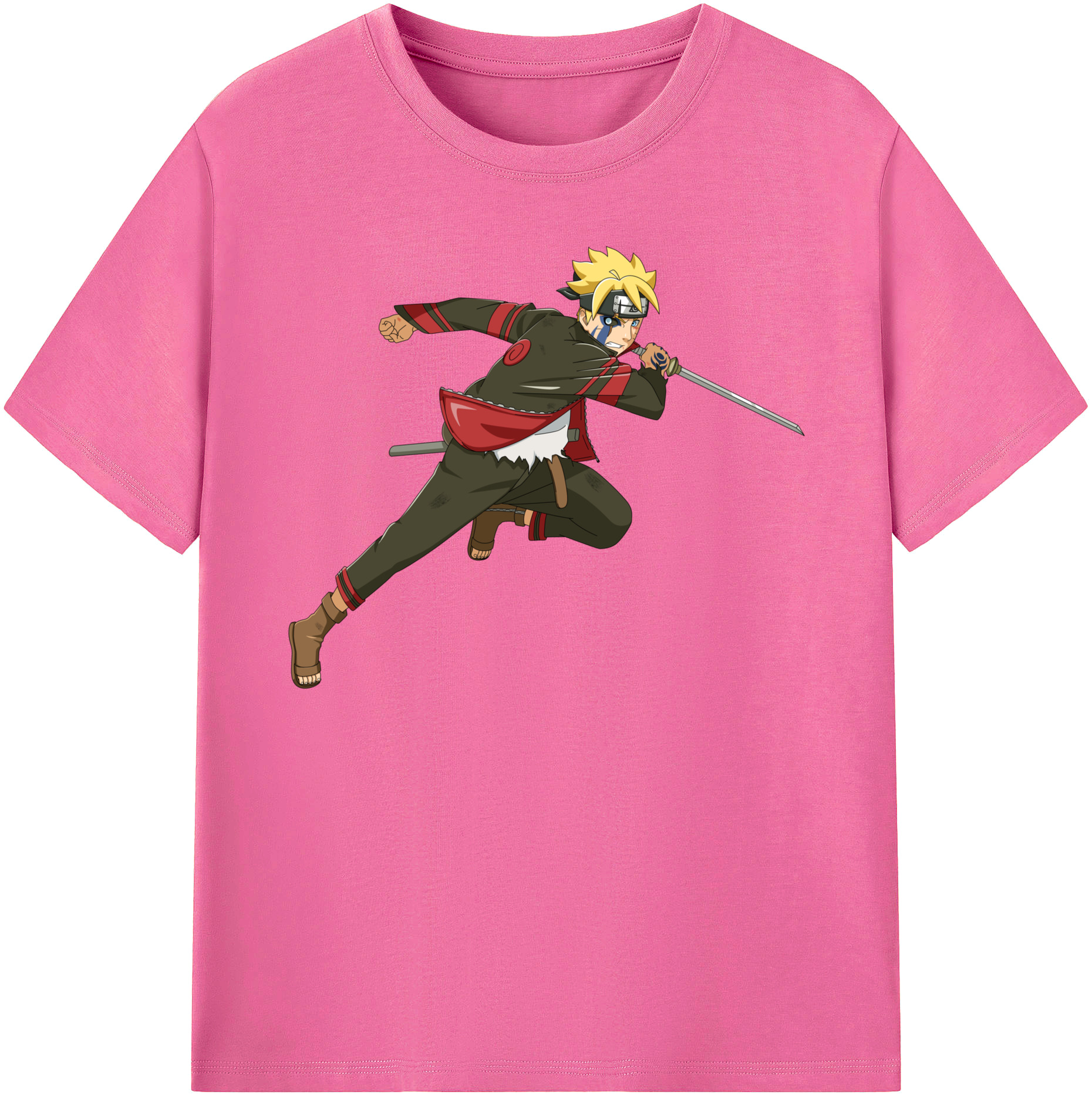 （画像用） NARUTO -ナルト- うずまき ボルト Uzumaki Boruto レディースカジュアルプリントTシャツ（綿100％）